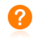 an orange question mark on a white background.